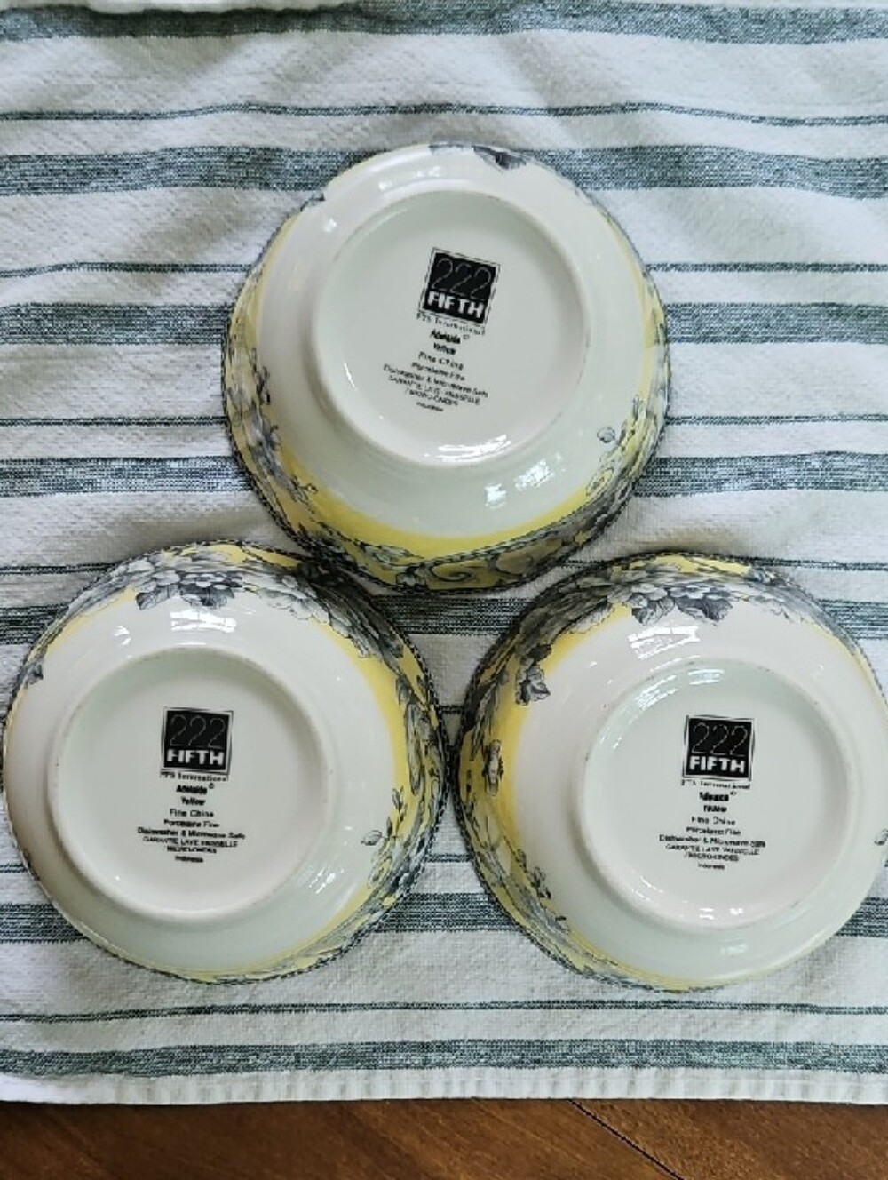 222 Fifth Adelaide Fine China Bowls, set of 3 - Picture 3 of 11
